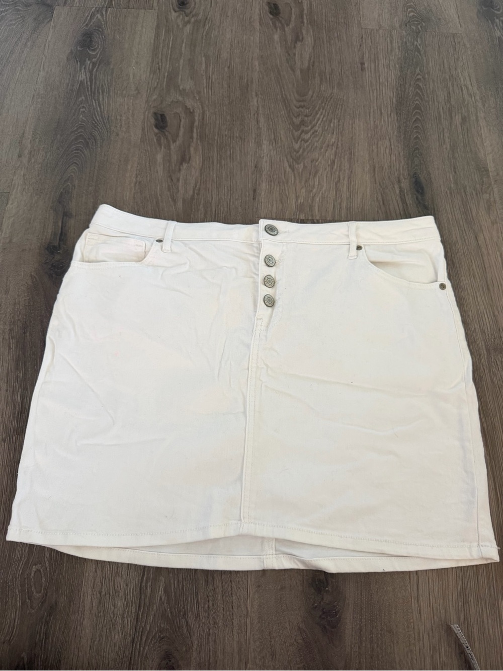 Maurices Cream Button-Front Mini Skirt